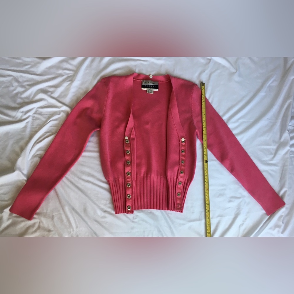 Vintage Wayne Rogers gorg pink silk sweater with real fox fur removable collar. - Picture 2 of 16